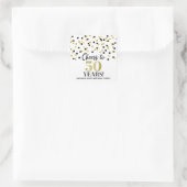 Sticker Carré Salutations à 50 ans Anniversaire Gold Noir Confet (Sac)