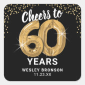 Sticker Carré Salutations à 60 ans Anniversaire adulte (Devant)