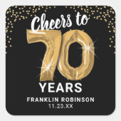 Sticker Carré Salutations à 70 ans Adulte Anniversaire (Devant)