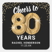 Sticker Carré Salutations à 80 ans Anniversaire adulte (Devant)