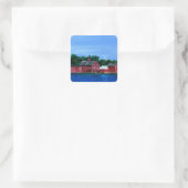 Sticker Carré Salutations de Gloucester, MA (Sac)