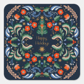 Sticker Carré Salutations de Noël nordique (Devant)