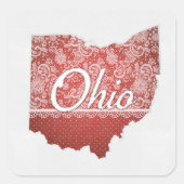 Sticker Carré Salutations de Ohio Stitted Look (Devant)