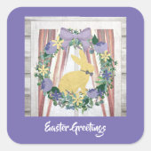 Sticker Carré Salutations de Pâques (Devant)
