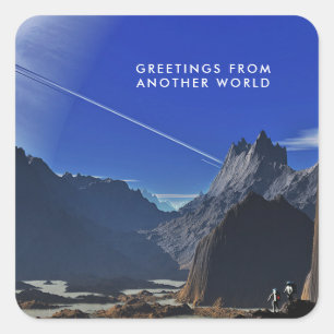 Sticker Carré Salutations d'un autre monde