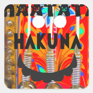 Sticker Carré Samba couleurs du carnaval Hakuna Matata blings.pn