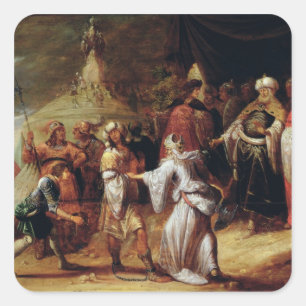 Sticker Carré Samuel tuant Agag, roi de l'Amalekites