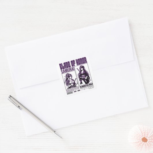 Sticker Carré Samurai (Enveloppe)