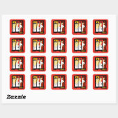 Sticker Carré Samurai Jack Caractère Tri-Panel Futuristic Frame (Feuille)