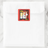 Sticker Carré Samurai Jack Caractère Tri-Panel Futuristic Frame (Sac)