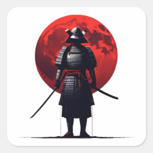 Sticker Carré Samurai japonais