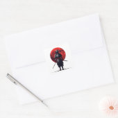 Sticker Carré Samurai japonais (Enveloppe)