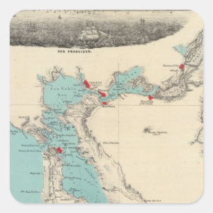 Sticker Carré San Francisco à Sacramento