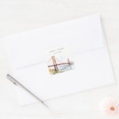 Sticker Carré San Francisco Golden Gate Bridge Landscape Wedding (Enveloppe)