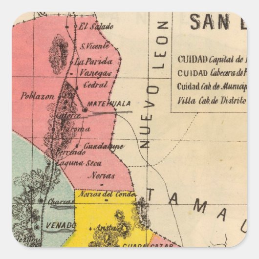 Sticker Carré San Luis Potosi, Mexique (Devant)