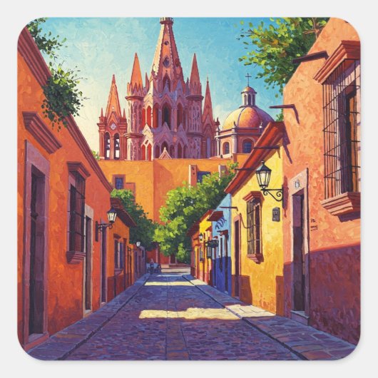 Sticker Carré San Miguel de Allende Mexique Travel (Devant)