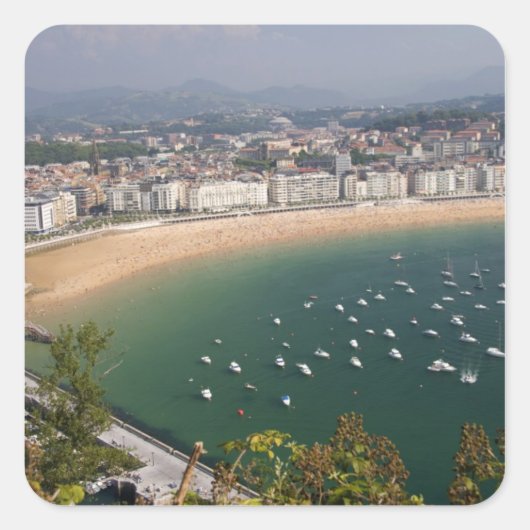 Sticker Carré San Sebastian, Espagne. La ville basque de San (Devant)