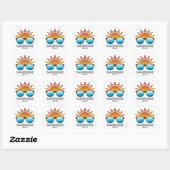 Sticker Carré Sandbridge Beach Virginia Lunettes de soleil (Feuille)