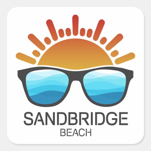 Sticker Carré Sandbridge Beach Virginia Lunettes de soleil (Devant)