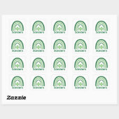 Sticker Carré Sanders Nom Clover Boho Rainbow (Feuille)