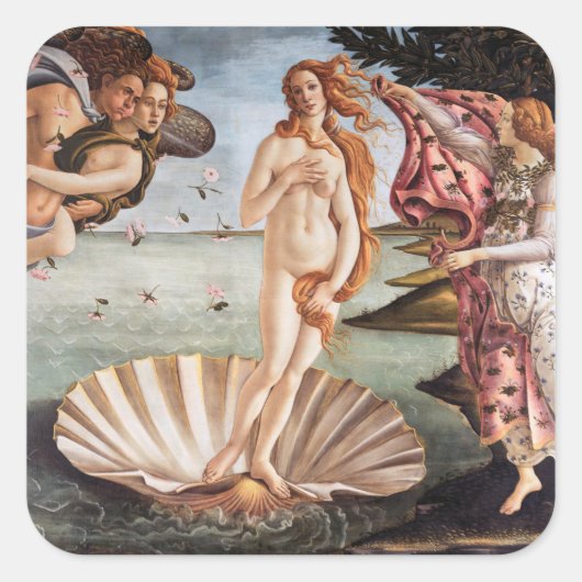 Sticker Carré Sandro Botticelli - Naissance de Vénus (Devant)