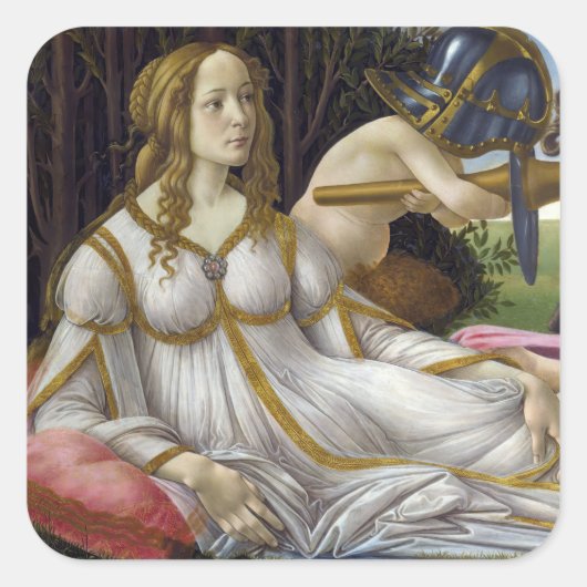 Sticker Carré Sandro Botticelli - Vénus et Mars (Devant)