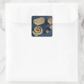 Sticker Carré Sandstone dice and terracotta maze game, Harappa, (Sac)
