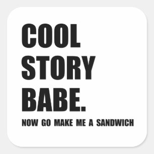 Sticker Carré Sandwich frais à histoire
