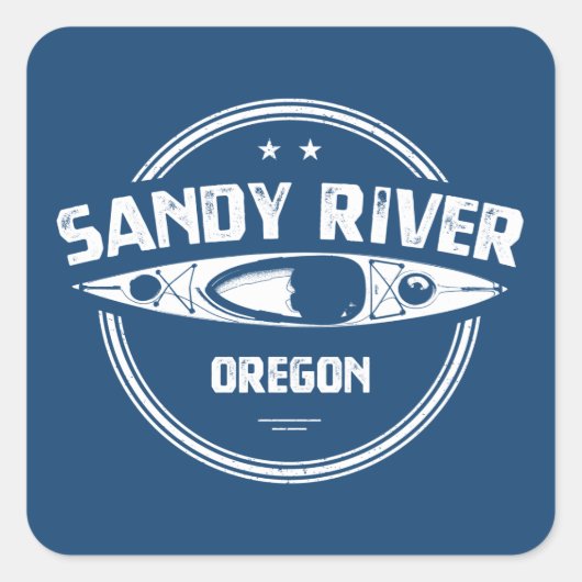 Sticker Carré Sandy River Oregon Kayaking (Devant)