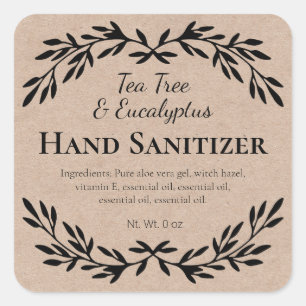 Sticker Carré Sanitier vintage Kraft fait maison