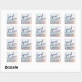 Sticker Carré Sanitizer Beach Mariage Favoriser Répandre L'Amour (Feuille)