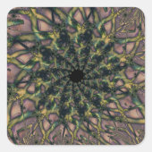 Sticker Carré Sans fin | Art fractal rose et jaune (Devant)