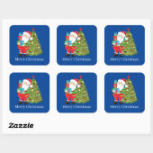 Sticker Carré Santa and tree (Feuille)