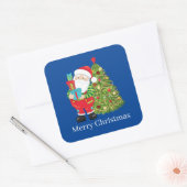 Sticker Carré Santa and tree (Enveloppe)