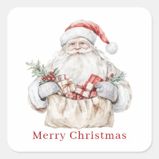 Sticker Carré Santa Christmas Presents