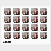 Sticker Carré Santa Claus (Feuille)