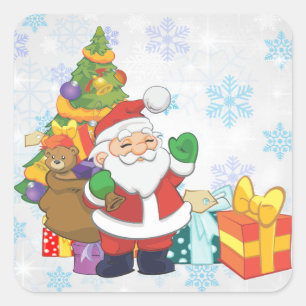Sticker Carré Santa Claus