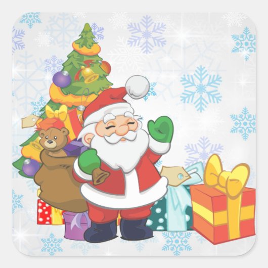 Sticker Carré Santa Claus (Devant)