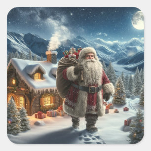 Sticker Carré Santa Claus