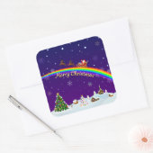 Sticker Carré Santa Claus arc-en-ciel (Enveloppe)