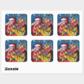 STICKER CARRÉ SANTA CLAUS AVEC CADEAUX (Feuille)