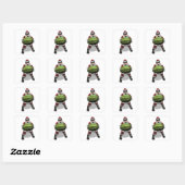 Sticker Carré Santa Claus Avec Énorme Pastèque (Feuille)