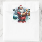 Sticker Carré Santa Claus Enjoying a Game of Golf on a Sunny Day (Sac)