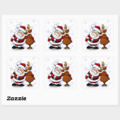 STICKER CARRÉ SANTA CLAUS ET RUDOLPH (Feuille)