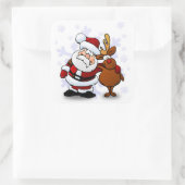 STICKER CARRÉ SANTA CLAUS ET RUDOLPH (Sac)