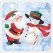 Sticker Carré Santa Claus et Snowman 20 (Devant)