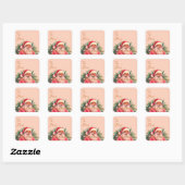 Sticker Carré Santa Claus Pink Elegant (Feuille)