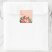 Sticker Carré Santa Claus Pink Elegant (Sac)