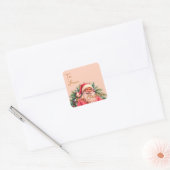 Sticker Carré Santa Claus Pink Elegant (Enveloppe)