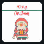 Sticker Carré Santa Claus Pixelart Merry Christmas, Pixel Art<br><div class="desc">Santa Claus Pixelart ZuujeArt by GH Noël</div>